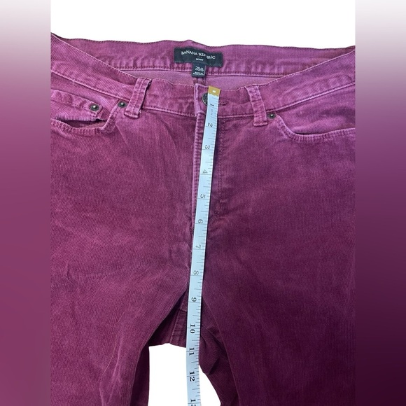 Banana Republic Corduroy Pants Women 6 Purple Beet Root Slim Preppy Chic - Picture 6 of 11